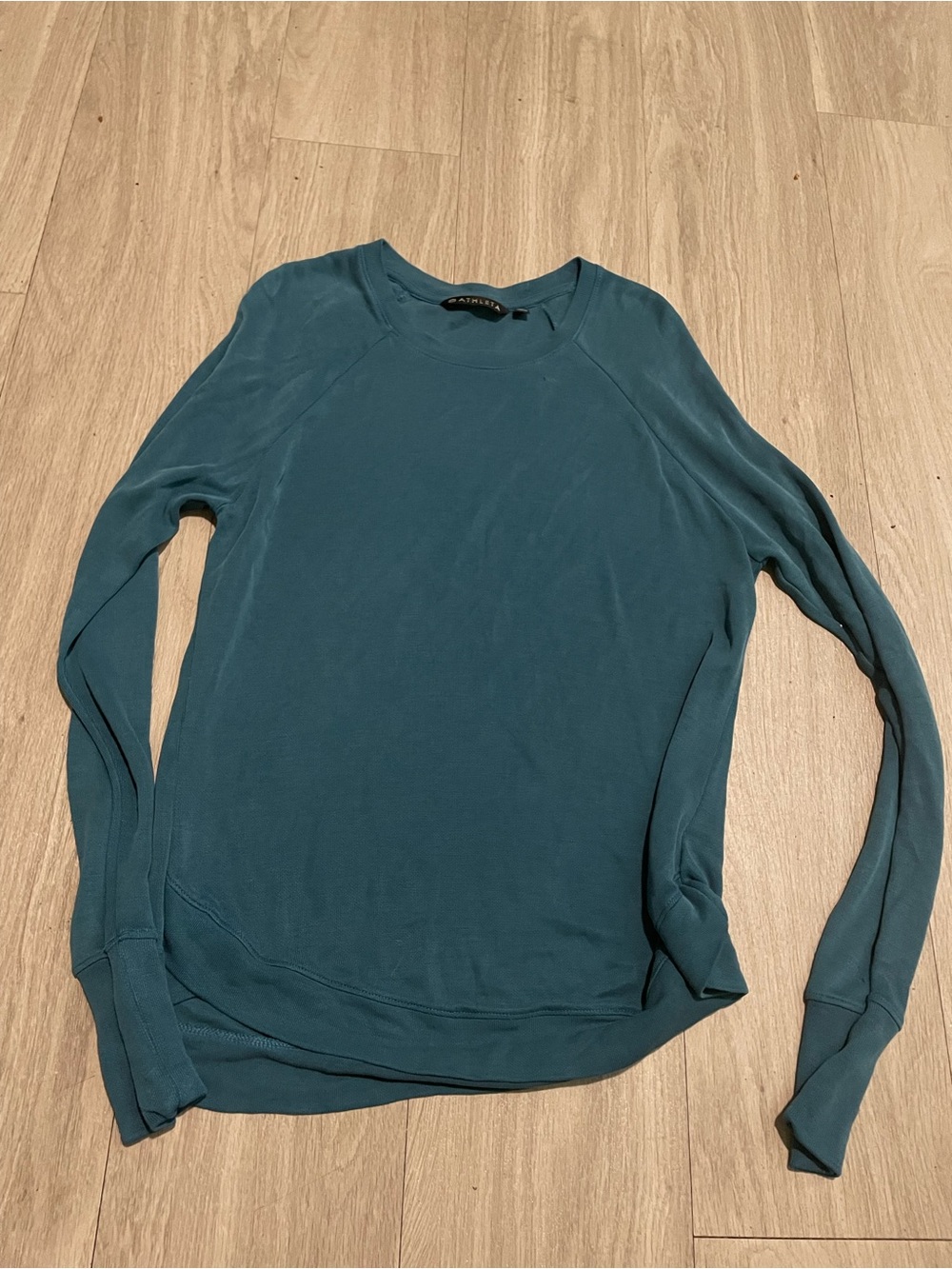 Athleta Teal Long Sleeve Crewneck Top